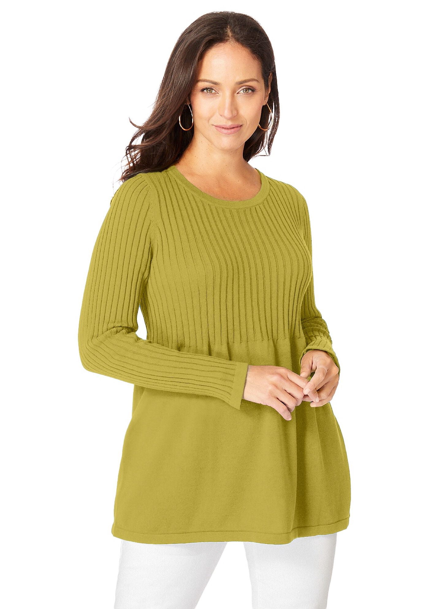 Plus Size Ribbed Sweaters Jessica London Women's Plus Size Ribbed Baby Doll Tunic Sweater ...