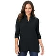 thumbnail image 1 of Jessica London Women's Plus Size Ribbed Collar Sweater, 1 of 4