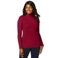 thumbnail image 1 of Jessica London Women's Plus Size Ribbed Cotton Turtleneck Sweater, 1 of 4