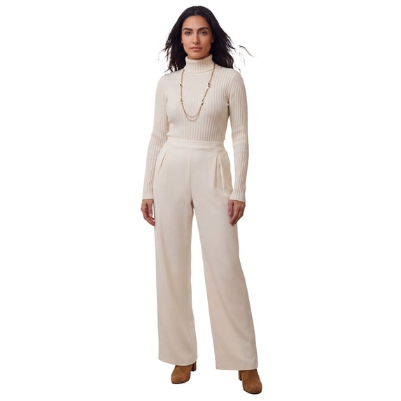 Jessica London Women's Plus Size Ribbed Cotton Turtleneck Sweater