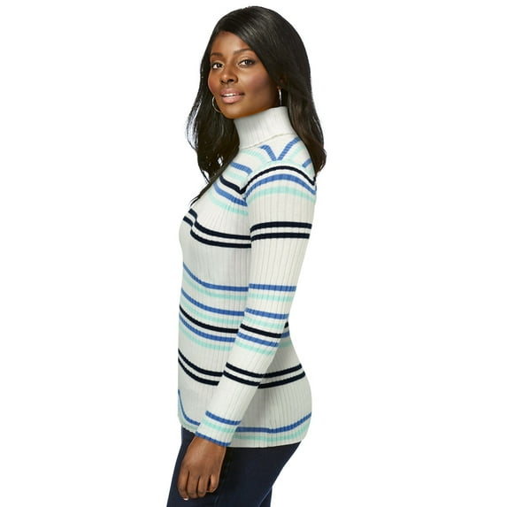 Jessica London Women's Plus Size Ribbed Cotton Turtleneck Sweater
