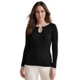 thumbnail image 1 of Jessica London Women's Plus Size Ribbed Keyhole Pullover Sweater, 1 of 3