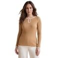 thumbnail image 1 of Jessica London Women's Plus Size Ribbed Keyhole Pullover Sweater, 1 of 4