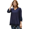 thumbnail image 1 of Jessica London Women's Plus Size Ruffle Layered Sleeve Top, 1 of 1