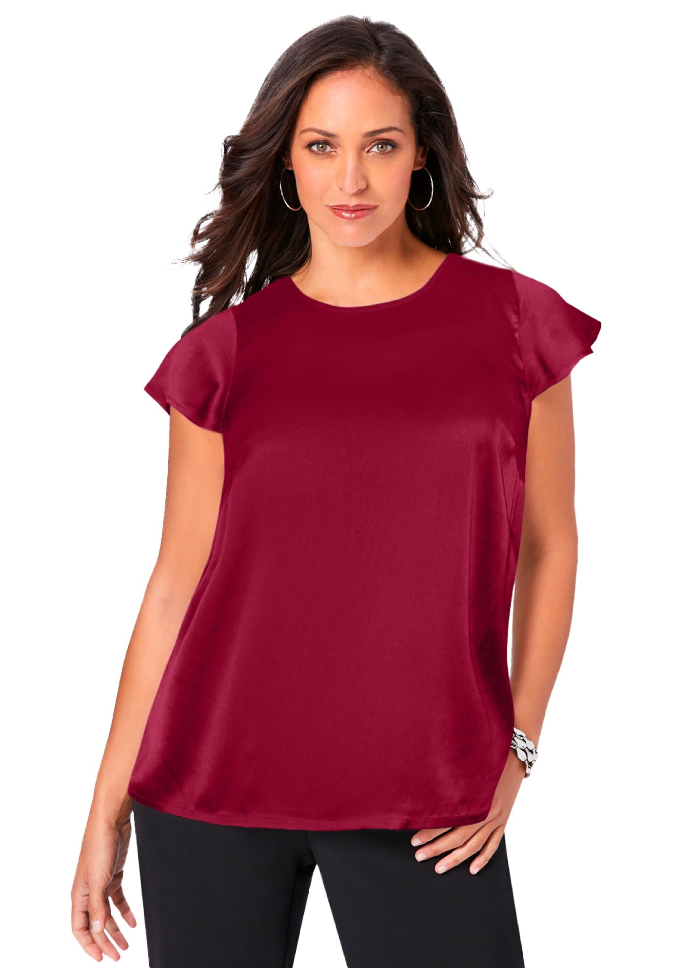 Jessica London Women's Plus Size Satin Blouse