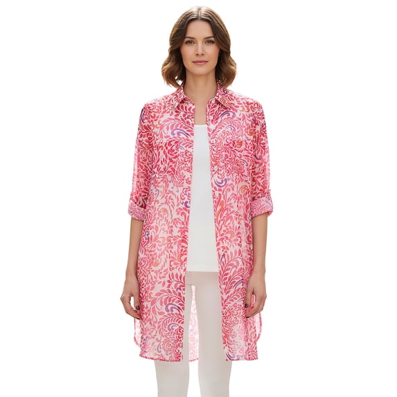 Jessica London Women's Plus Size Sheer Georgette Mega Tunic