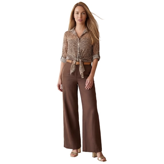 Jessica London Women's Plus Size Sheer Georgette Mega Tunic