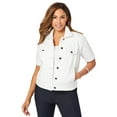 thumbnail image 1 of Jessica London Women's Plus Size Short Sleeve Denim Jacket, 1 of 3