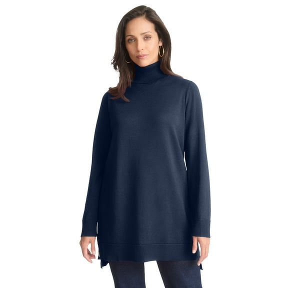 Jessica London Women's Plus Size Side Button Turtleneck