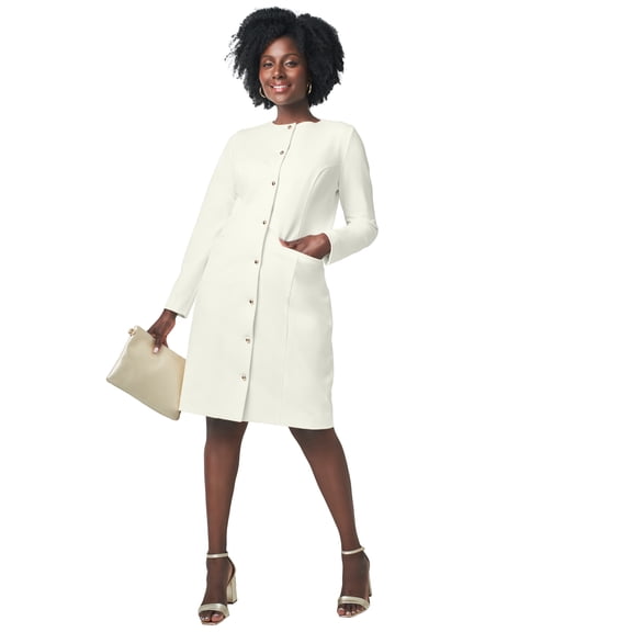 Jessica London Women's Plus Size Single Breasted Jacket Dress