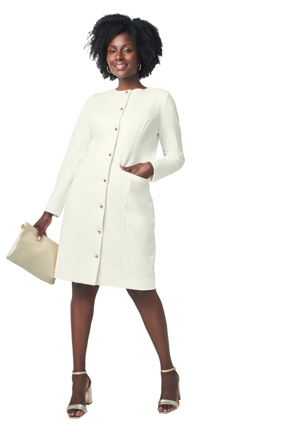 Women's Plus Size Single Breasted Jacket Dress