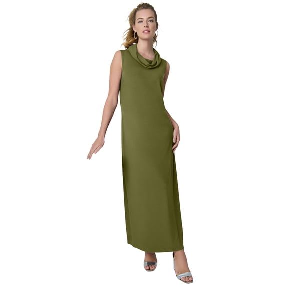 Jessica London Women's Plus Size Sleeveless Cowl Neck Maxi