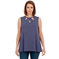 thumbnail image 1 of Jessica London Women's Plus Size Sleeveless Cutout Knit Tunic, 1 of 4