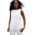 thumbnail image 1 of Jessica London Women's Plus Size Sleeveless Scallop Boatneck Tee, 1 of 2