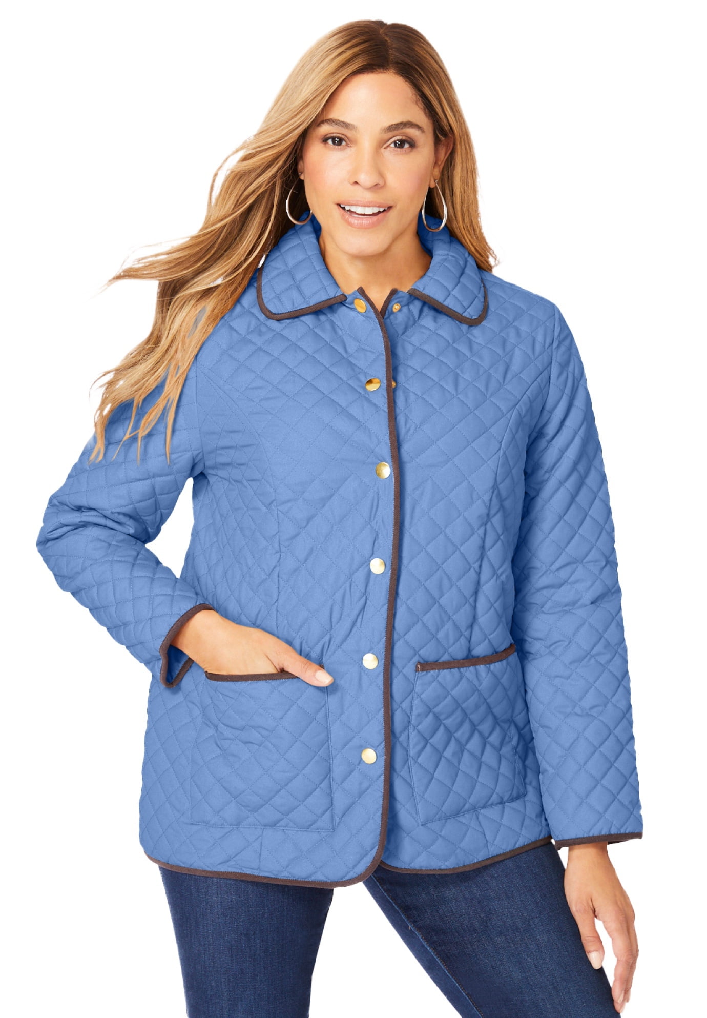 NWT Nordstrom Blue Quilted Snap Front buy Midi Length Coat Size Small Reg. $149