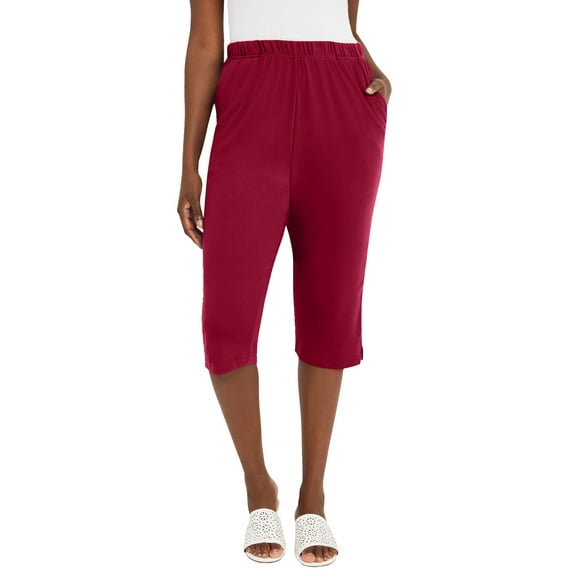 Jessica London Women's Plus Size Soft Ease Capri