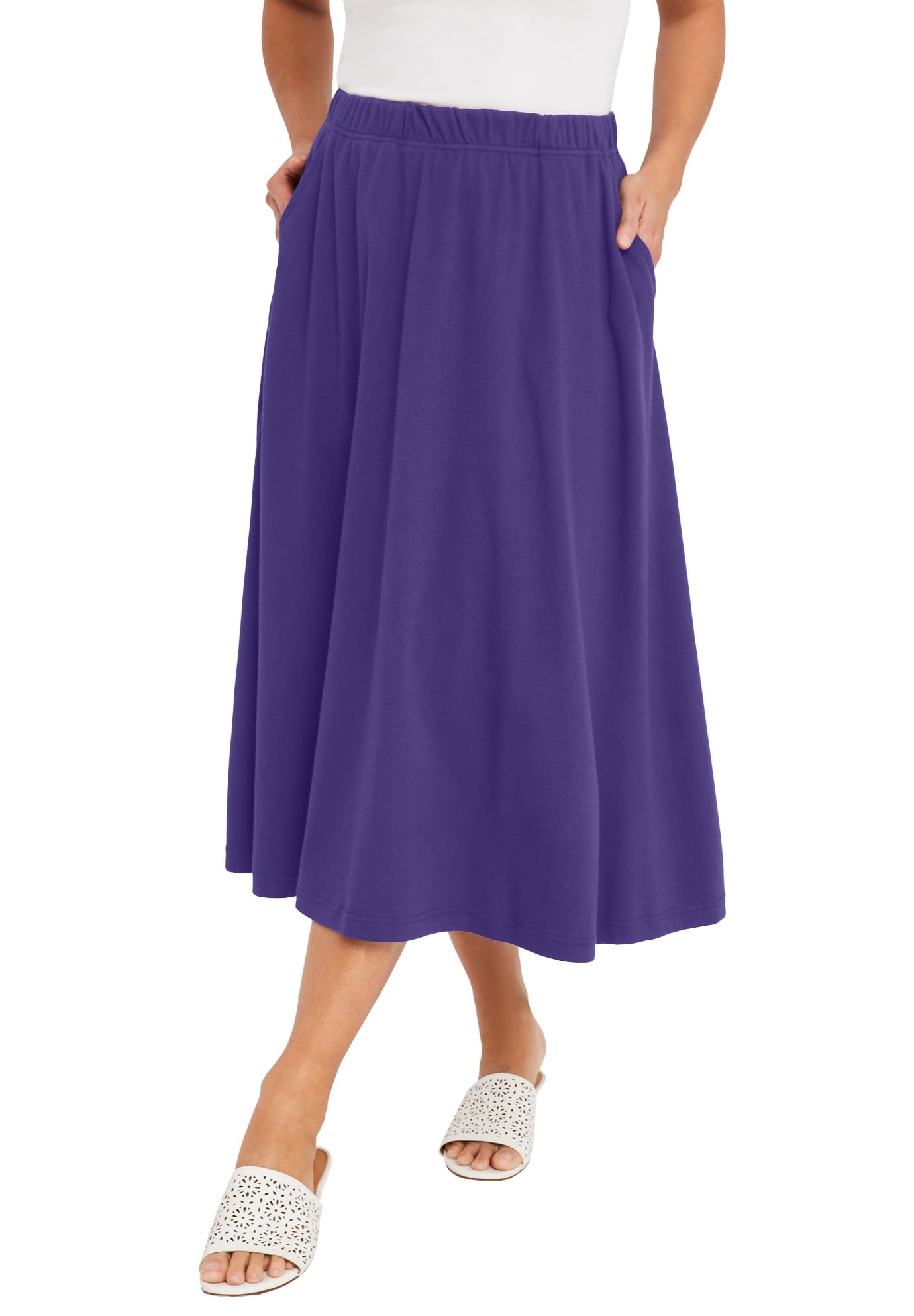Jessica London Women s Plus Size Soft Ease Midi Skirt