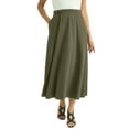 thumbnail image 1 of Jessica London Women's Plus Size Soft Ease Midi Skirt, 1 of 3