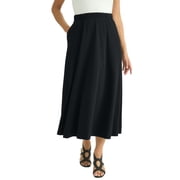 Jessica London Women's Plus Size Soft Ease Cotton Knit Swing Skirt