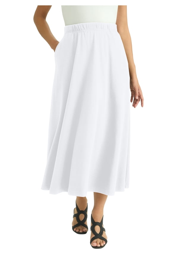 Women's Plus Size Soft Ease Midi Skirt