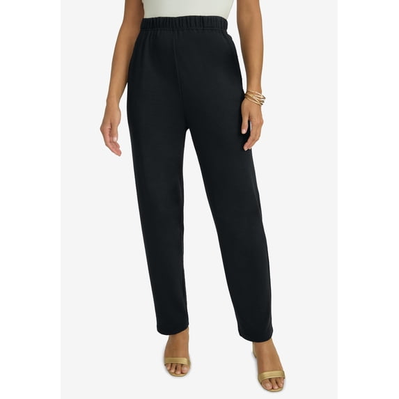 Jessica London Women's Plus Size Soft Ease Cotton Knit Straight-Leg Pant