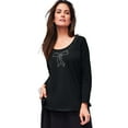 thumbnail image 1 of Jessica London Women's Plus Size Sparkle Bow Tee, 1 of 5