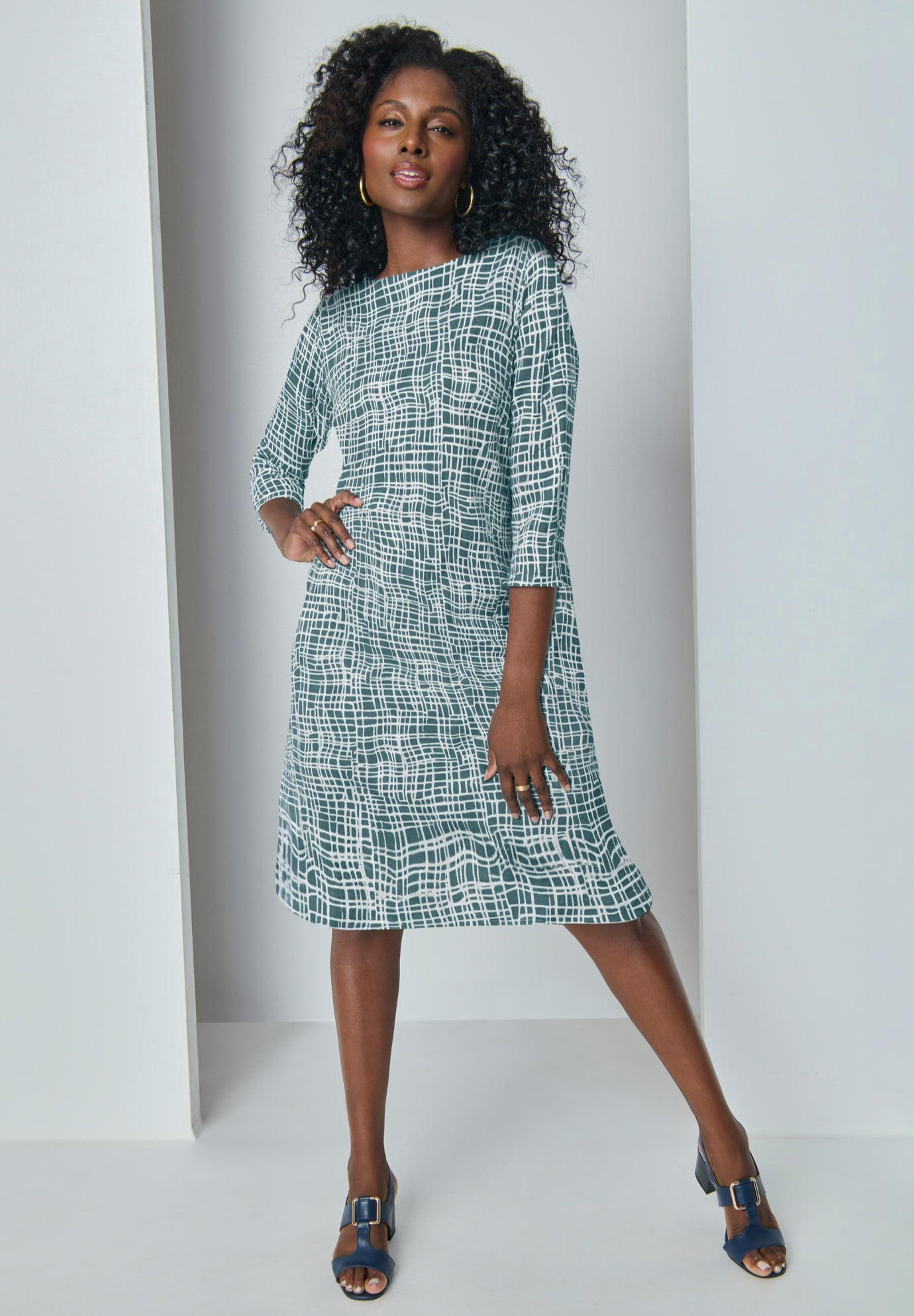 cotton boatneck dress Sleeveless Boatneck Dress