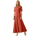 thumbnail image 1 of Jessica London Women's Plus Size Stretch Cotton Button Front Maxi Dress, 1 of 3