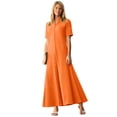 thumbnail image 1 of Jessica London Women's Plus Size Stretch Cotton Button Front Maxi Dress, 1 of 3