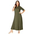 thumbnail image 1 of Jessica London Women's Plus Size Stretch Cotton Button Front Maxi Dress, 1 of 3