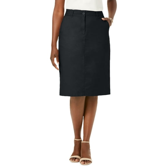 Jessica London Women's Plus Size Stretch Cotton Chino Skirt