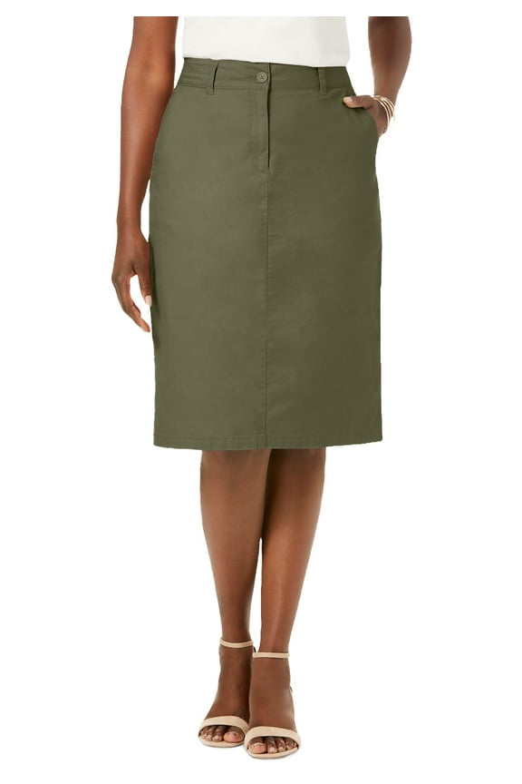 Women's Plus Size Stretch Cotton Chino Skirt