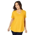 thumbnail image 1 of Jessica London Women's Plus Size Stretch Cotton Crisscross Strap Tee, 1 of 6