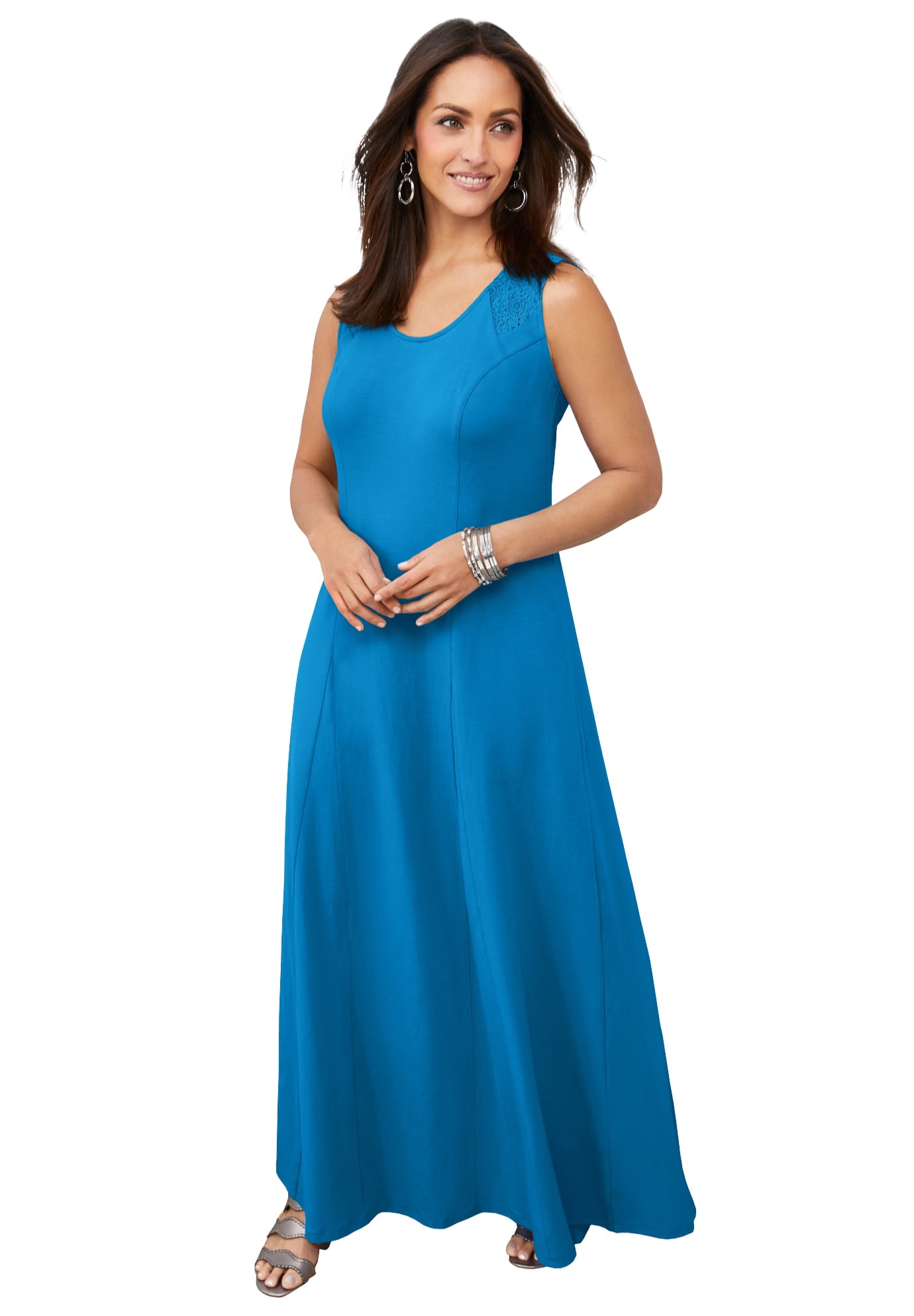 formal jessica london dresses Stretch Cotton Crochet-Back Maxi Dress blazersize-38