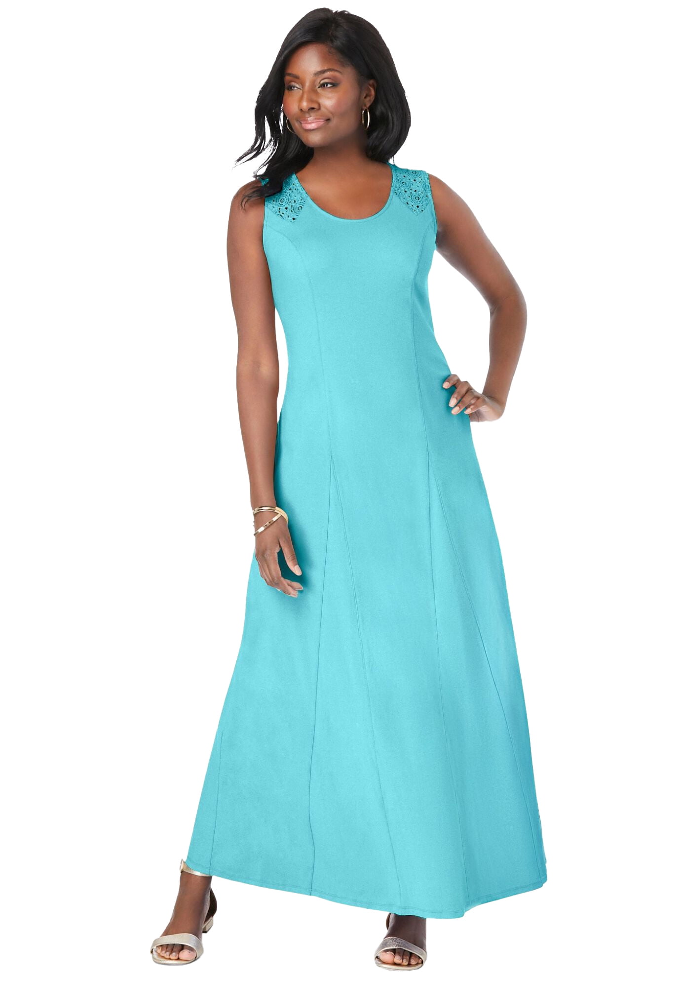 green emerald velvet dress Jessica London Women's Plus Size Double Layered Dress