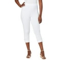 thumbnail image 1 of Jessica London Women's Plus Size Stretch Cotton Cuff-Button Capri Legging, 1 of 3
