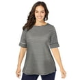 thumbnail image 1 of Jessica London Women's Plus Size Stretch Cotton Cuff Tee, 1 of 5