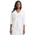thumbnail image 1 of Jessica London Women's Plus Size Stretch Cotton Embroidered Tee, 1 of 4