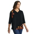 thumbnail image 1 of Jessica London Women's Plus Size Stretch Cotton Henley Top, 1 of 4