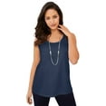 thumbnail image 1 of Jessica London Women's Plus Size Stretch Cotton Horseshoe Neck Tank, 1 of 6