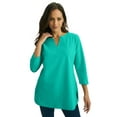 thumbnail image 1 of Jessica London Women's Plus Size Stretch Cotton Notch Neck Tunic, 1 of 6