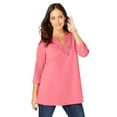thumbnail image 1 of Jessica London Women's Plus Size Stretch Cotton Notch Neck Tunic, 1 of 6