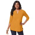thumbnail image 1 of Jessica London Women's Plus Size Stretch Cotton Notch Neck Tunic, 1 of 3
