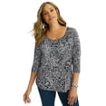thumbnail image 1 of Jessica London Women's Plus Size Stretch Cotton Scoop Neck Tee, 1 of 5