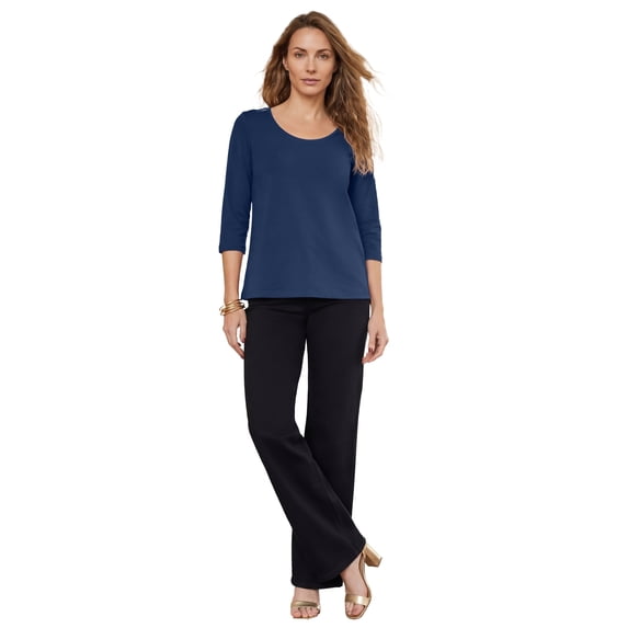 Jessica London Women's Plus Size Stretch Cotton Scoop Neck Tee