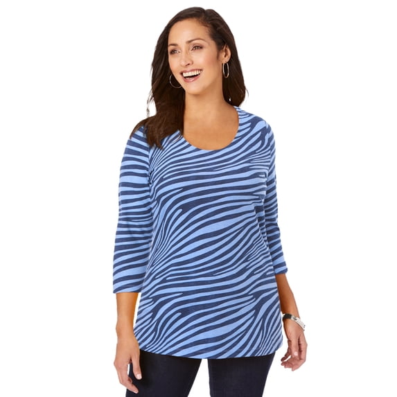 Jessica London Women's Plus Size Stretch Cotton Scoop Neck Tee