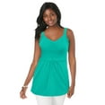 thumbnail image 1 of Jessica London Women's Plus Size Stretch Cotton Shirred Tank, 1 of 2