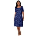 thumbnail image 1 of Jessica London Women's Plus Size Stretch Cotton Square Neck Midi Dress, 1 of 1
