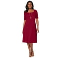 thumbnail image 1 of Jessica London Women's Plus Size Stretch Cotton Square Neck Midi Dress, 1 of 6
