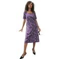 thumbnail image 1 of Jessica London Women's Plus Size Stretch Cotton Square Neck Midi Dress, 1 of 1
